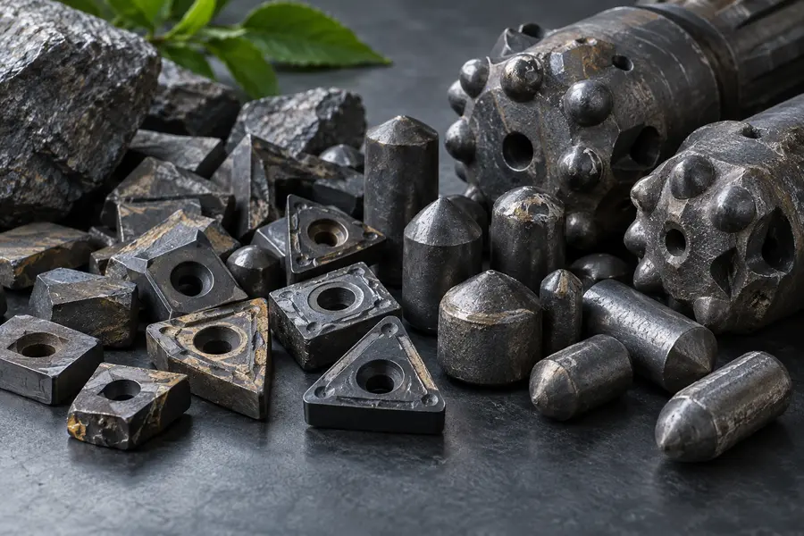 Tungsten carbide cutting inserts and mining tools